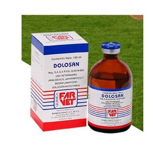 Dolosan 100ml, Dolosan injection, Dolosan veterinary medicine, Buy Dolosan 100ml injection online, Dolosan 100ml for horse, Anti-inflammatories & Pain Relievers (مسكن للآلام), Mexican Products , analgesic, antispasmodic, colic, contusion, dolosan, farvet, fever, infectious, joint, mexican, mexico, muscle, pain, surgical, wound,