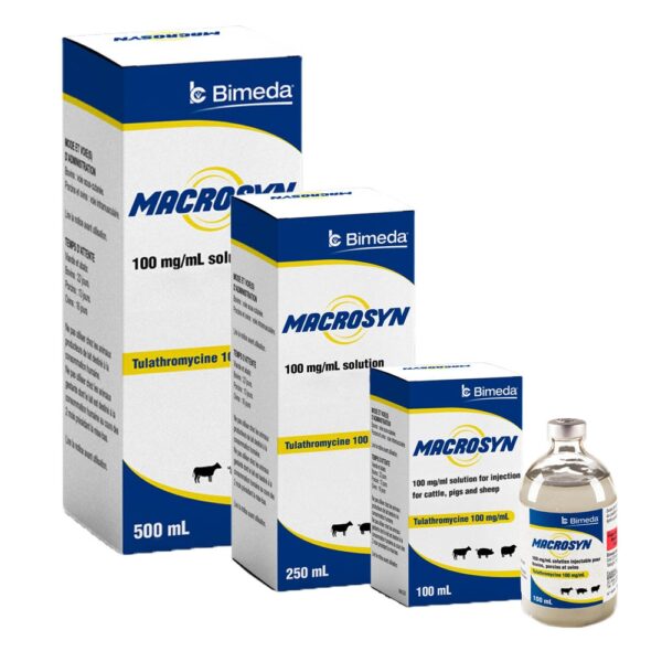 Macrosyn Tulathromycin for Cattle and Swine, Macrosyn Tulathromycin, Macrosyn, tulathromycin injection, Macrosyn 100 mg/ml Solution for Injection for Cattle, Bimeda Macrosyn 100 mg/ml Injection 100ml, MACROSYN tulathromycin injectable solution, MACROSYN cattle,