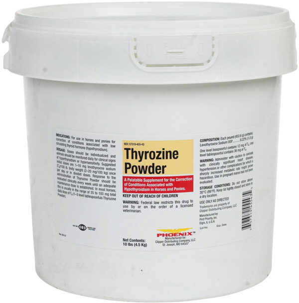 Thyrozine Powder 10lb, Thyrozine Powder for horses, Thyrozine Powder 1lb, THYROZINE (Generic) Powder for Horses, Thyrozine for Horses Phoenix Pharmaceutical, Thyrozine Powder for Animal Use, thyroxine, thyrozine for dogs, thyro-l for horses, thyrozine for humans, thyro-l dose horse, thyroid powder for horses,