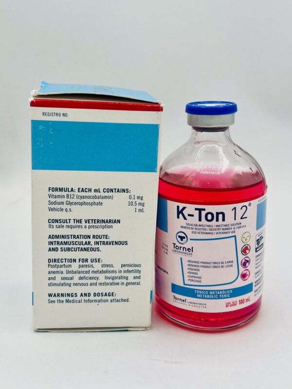 K-ton 12 , K-ton 12 100ml, K-ton 12 100ml injection, K-TON 12 100ml by tornel, Protectors & Recovery, vitamins & multivitamins, anemia, energy, infertility, k-ton, postpartum, stress, strychnine, tornel, tornel products, pangamine 250, K ton 12 100ml by tornel how to use, k-ton 12 para gallos , k-ton 12 para que sirve, K-ton for animal use,